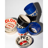 CAFÉ ! CLOPES ! RED/BLUE CERAMIC SET