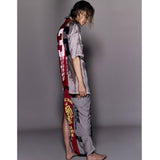 HANDCRAFTED TEE - GRIS/ROUGE