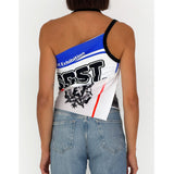 TOP-DRAPEAU BLEU/GRIS