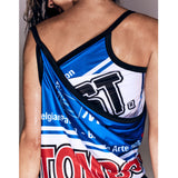 TOP-DRAPEAU BLEU/GRIS