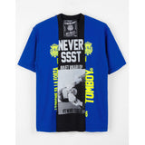 HANDCRAFTED TEE - BLEU/NOIR
